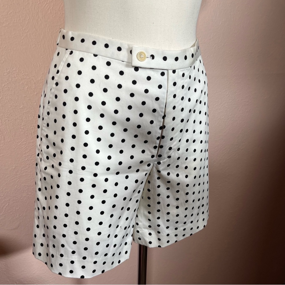 Ralph Lauren Golf Vintage Black white polka dotted classic preppy Shorts size 6